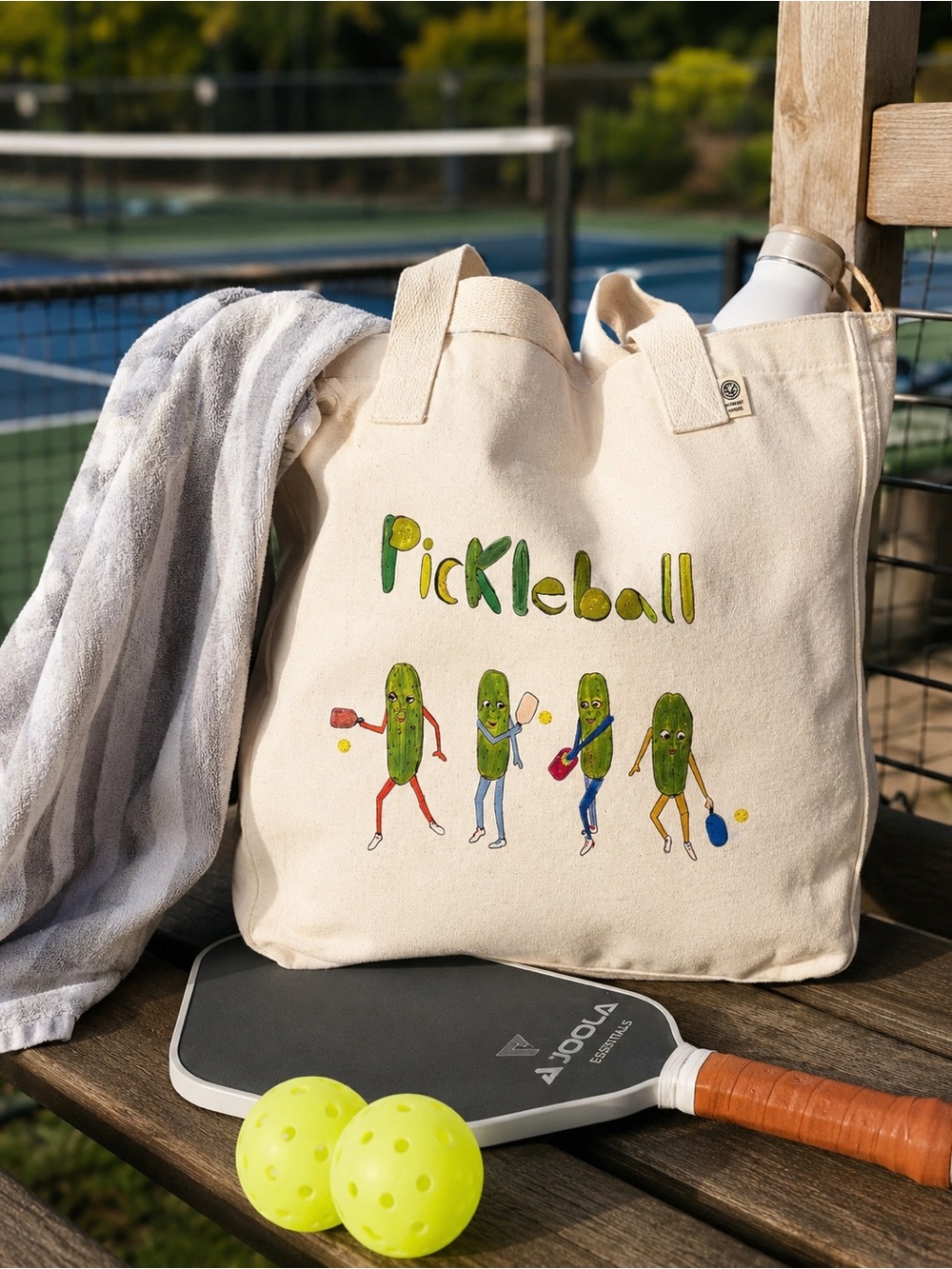 Unfortunate Portrait Pickleball Organic Cotton Canvas Tote Bag NWT $68